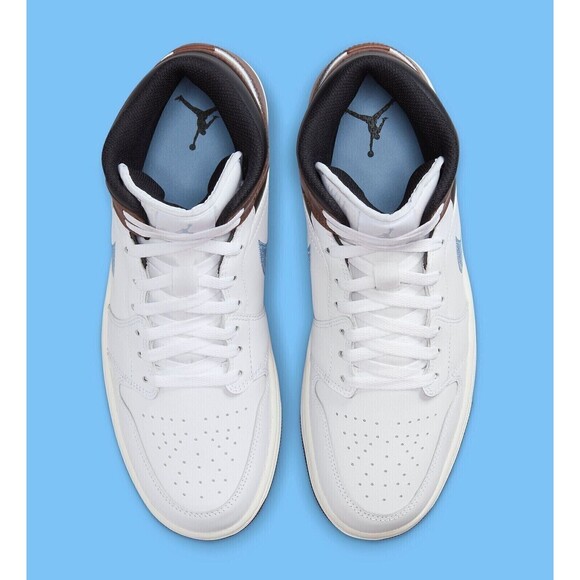 Nike Air Jordan 1 Retro Mid SE Shoes Men Size 10 Brown Blue Grey FQ7831-142 NEW - Picture 5 of 8